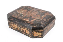 A circa 1900 Chinese lacquer games box.
