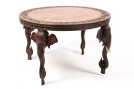 A round coffee table.