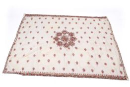 A large 20th century Persian 'suzani' embroidered panel.