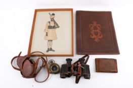 Five military collectables. Comprising a pair of Carl Zeiss 'Wien' binoculars, model D.F.6.