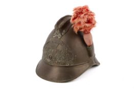 A 19th century French Sapeurs Pompiers (firefighter) brass helmet.