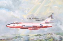 S Thorogood, oil on board 'Hunter' aircraft. Signed (lower left), 59.5cm x 90cm, framed, 67.