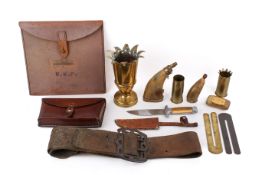 An assortment of 20th century military items.
