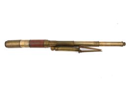 A late 19th century 'Dolland London' mahogany and brass four draw 'Day or Night' telescope.
