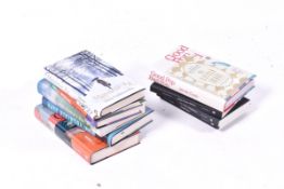 A collection of signed novels.