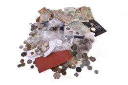 A large collection of World coins and banknotes,