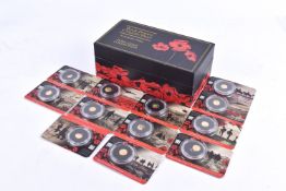 War Poppy Collection of coins. Twelve half gram 24 carat gold proof coins, boxed.