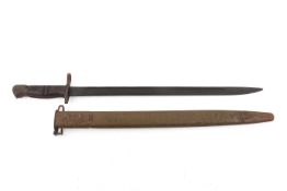 A WWI Remington 1917 US Army bayonet and scabbard. Stamped with U.S.