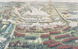 A late 19th century military print 'Birds Eye View Of The Battle Of El-Teb' February 29th 1884.