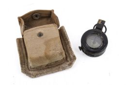 WWII T. G. Co. Ltd MkIII marching compass, in canvas case. No.