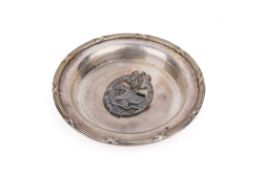 A WWII German silver plated souvenir plate.