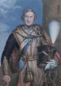 George Baker (1804-1867), hand coloured print, Prince Albert in the 11 Hussars' Uniform.