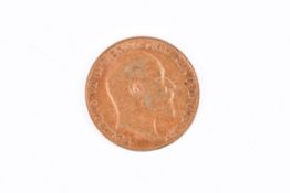 A 1902 half sovereign coin.