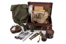 A collection of assorted military items mostly US. Including U.S.M.C.