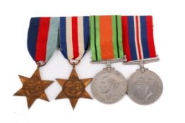 A set of four WWII medals.