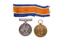 Two WWI service medals awarded to Pte W C Eskett 47805, Welsh Regiment.