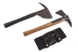 A Civil Defense axe and an RAF escape axe.