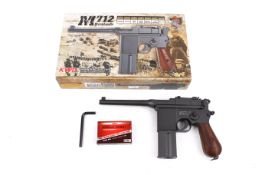 KWC M712 Broomhandle CO2 blowback air pistol KMB-18DHN, boxed. Cal. 4.5mm/.