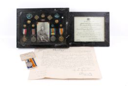 A collection of WWI and military collectables.