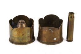 Three pieces of WWI Trench art.