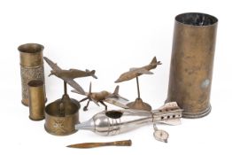 An assortment of Trench Art.