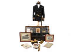 A WWI British Naval uniform and accessories belonging to TS McDonald RN, HMS Marlborough.