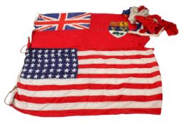 A collection of vintage national flags.
