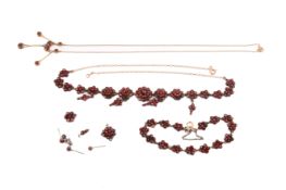 A group of garnet and paste jewellery.