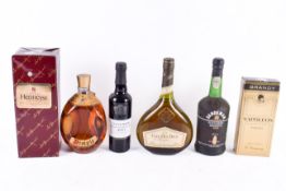 Six bottles of assorted spirits. Including two bottles of Port (37.