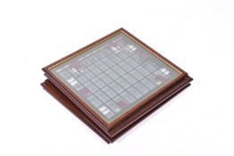 Six glazed picture frames for displaying trading cards, three boxed. Total 45.