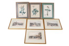 A collection of seven assorted 19th century hand coloured engravings.