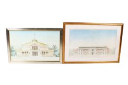 Two architectural prints.