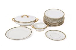 Early 20th century 'JLP' Jean Pouyat Limoges France part dinner service in white porcelain with
