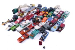 A quantity of assorted play worn diecast model vehicles.