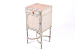 A 20th century French Louis XVI style painted bedside pot cupboard.