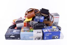 Quantity of assorted film cameras and other related items. Some boxed.