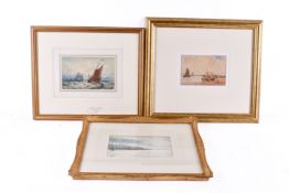 Three late 19th century watercolours of boats.
