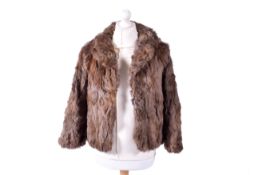 A women's vintage Korea rabbit fur jacket.