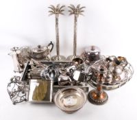 A collection of assorted silver plated items.