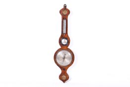19th Century rosewood cased wheel onion top barometer (af).