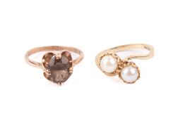 Two 9ct gold rings.