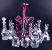 A collection of assorted Victorian and later glassware.