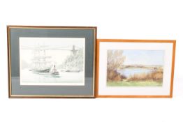 Two framed pictures.