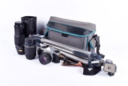 Pentax ME Super 35mm film SLR camera.