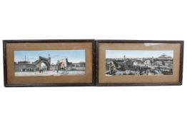 A pair of coloured photographs depicting Tunisia city scenes, circa 1900.