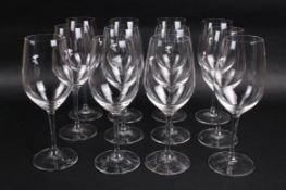 A set of twelve Riedel 'Reisling' crystal wine glasses, in original box. H21.