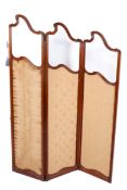 A 20th century Art Nouveau mahogany screen.