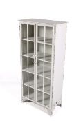 A modern Riverdale white metal display cabinet.