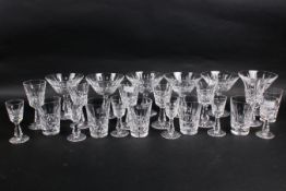 Four sets of six Waterford Kylemore pattern glasses.