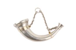 A Victorian silver snuff horn.
